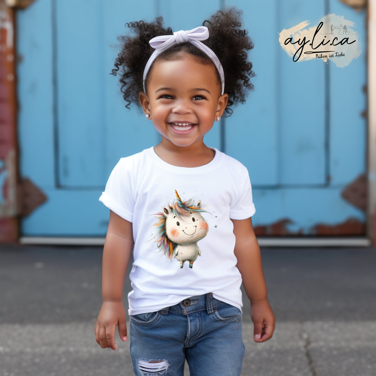 BÜGELBILD Lazy Unicorn