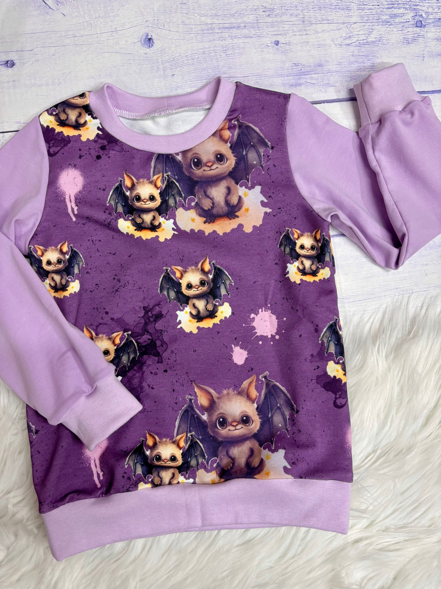 SWEATER Fledermaus lila Gr.104