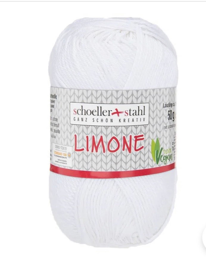 LIMONE 50g Baumwollgarn / weiß