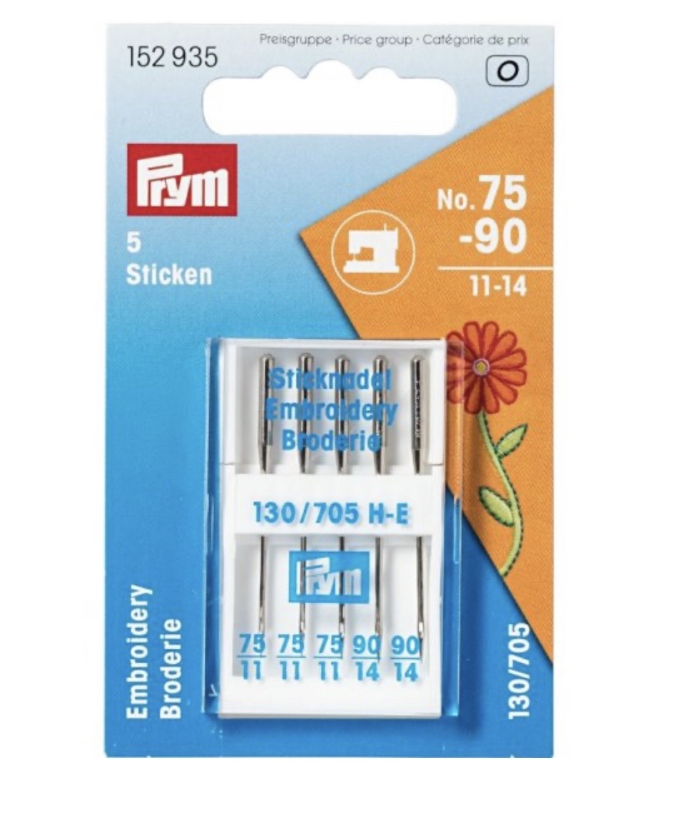Prym Embroidery-Sticknadeln 75-90 System 130/705 H-E 5 Nadeln
