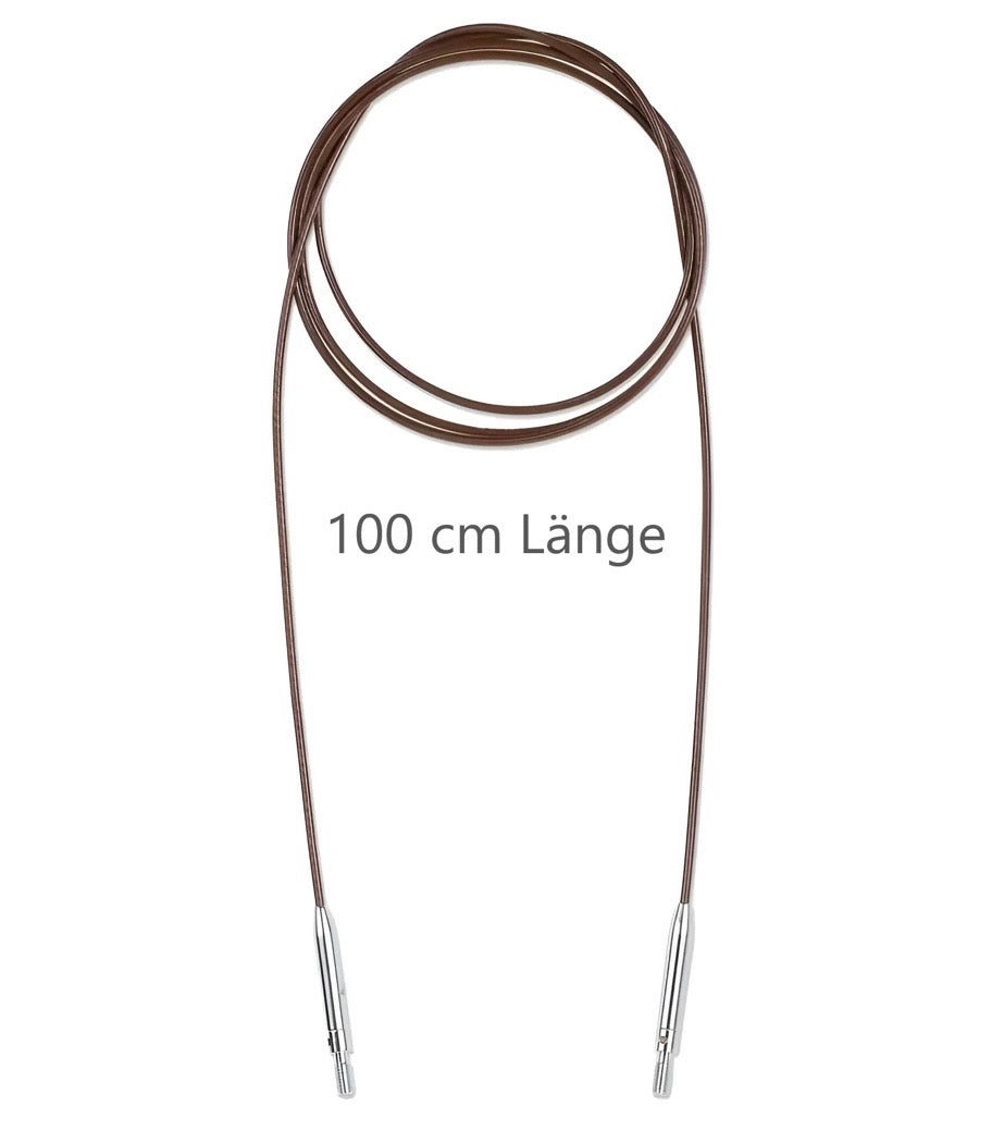 Prym Natural Kunststoffseil 100 cm
(360º drehbare Endstücke / austauschbare Nadelspitzen)