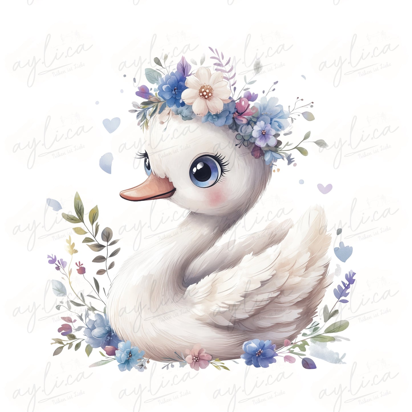 BÜGELBILD BLUMENTIER SCHWAN