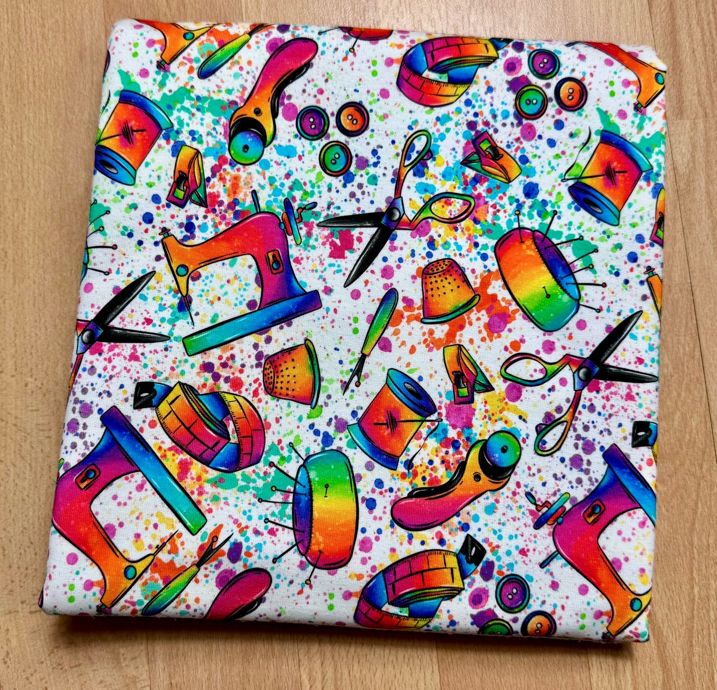 EAT SLEEP SEW REPEAT KOMBI white Überbreite 180cm! French Terry