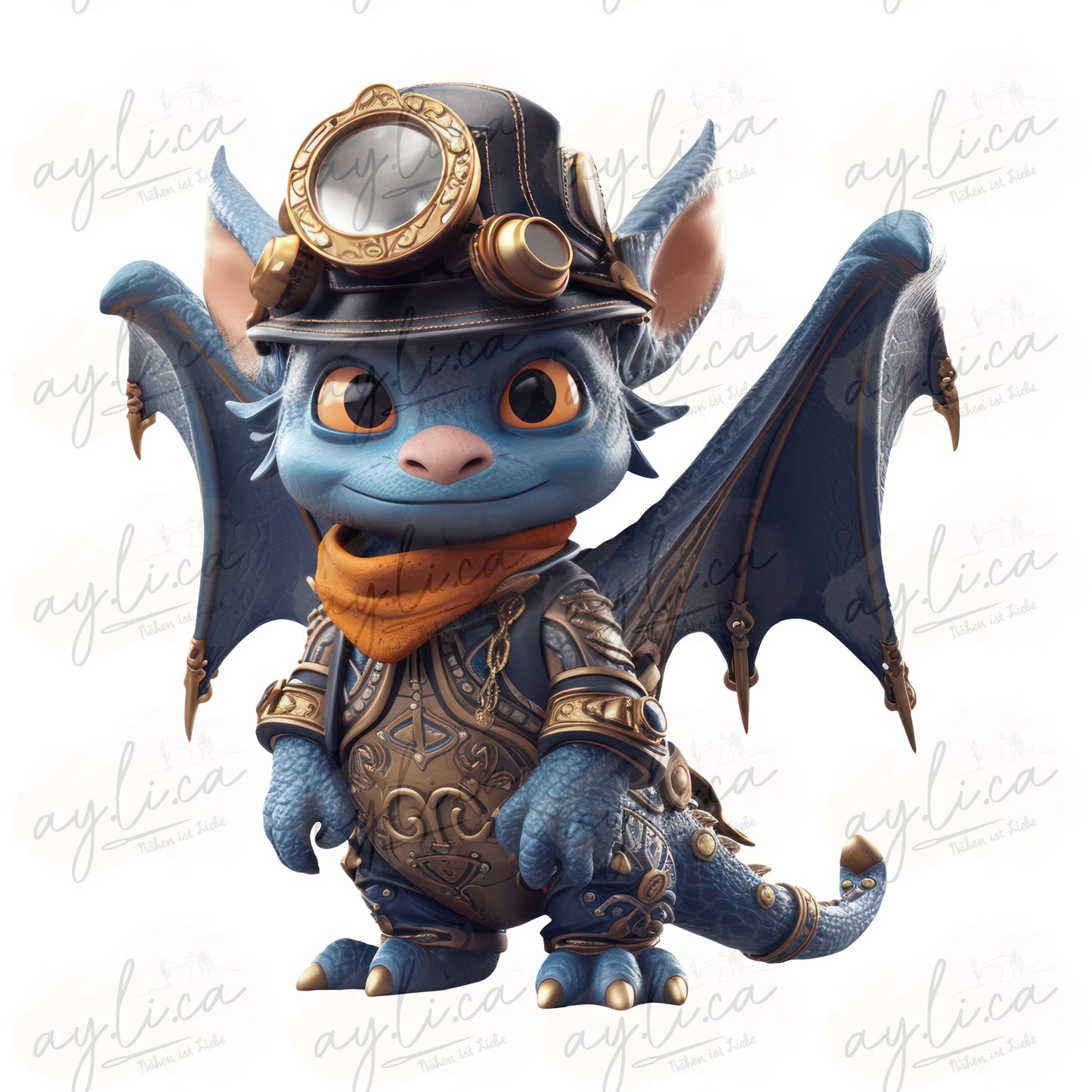 BÜGELBILD STEAMPUNK DRACHE