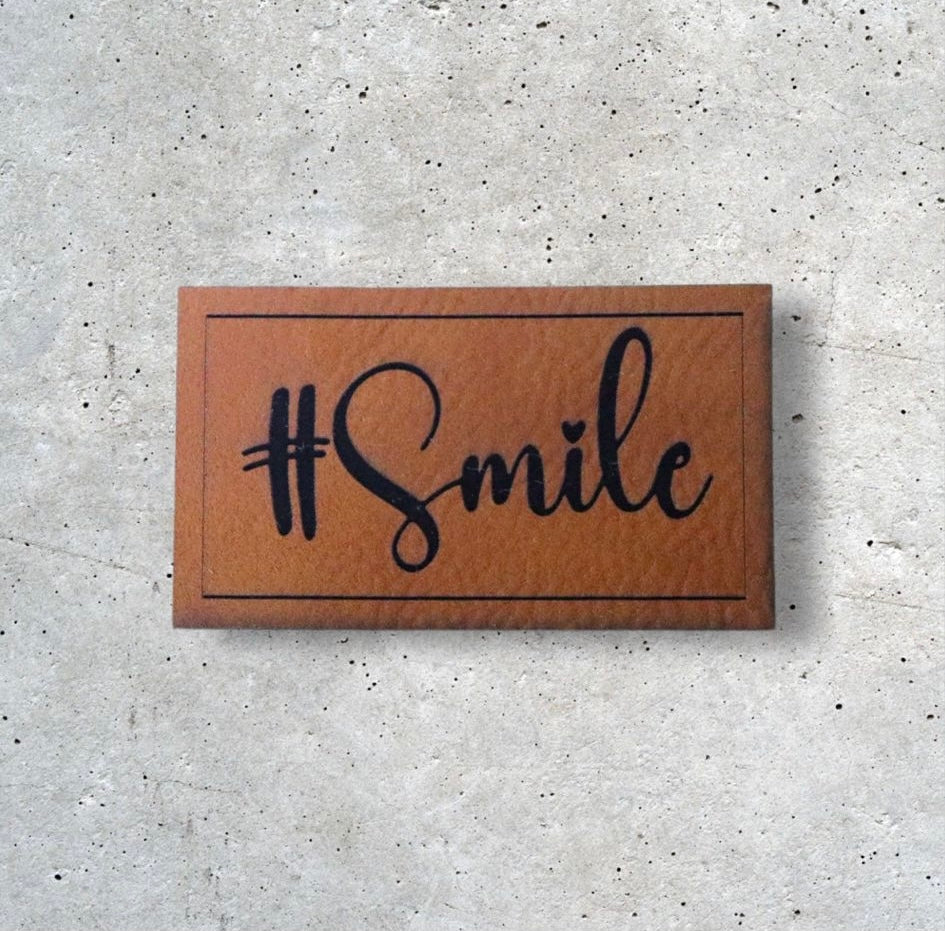 Kunstlederlabel #SMILE