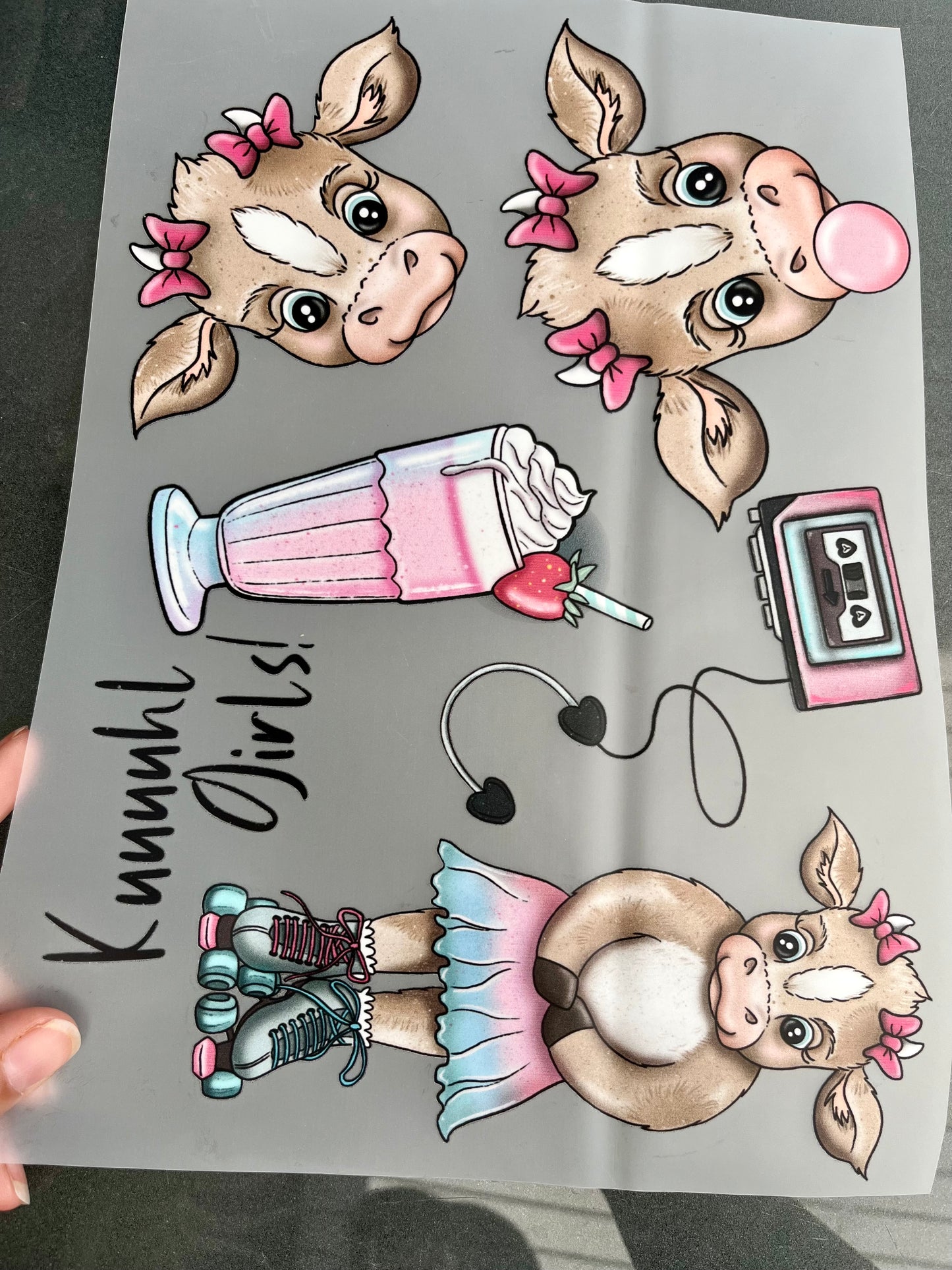 Bügelbild KUHHL GIRLS DIN A4 Bogen