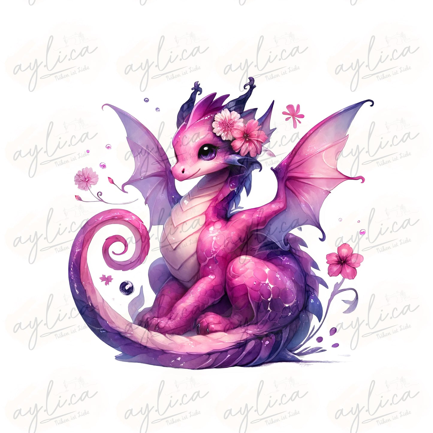 BÜGELBILD PINK DRAGON