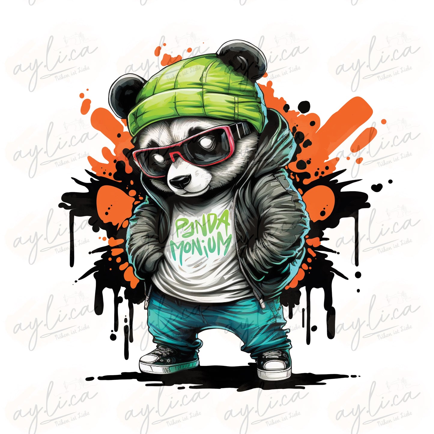 BÜGELBILD STREET PANDA