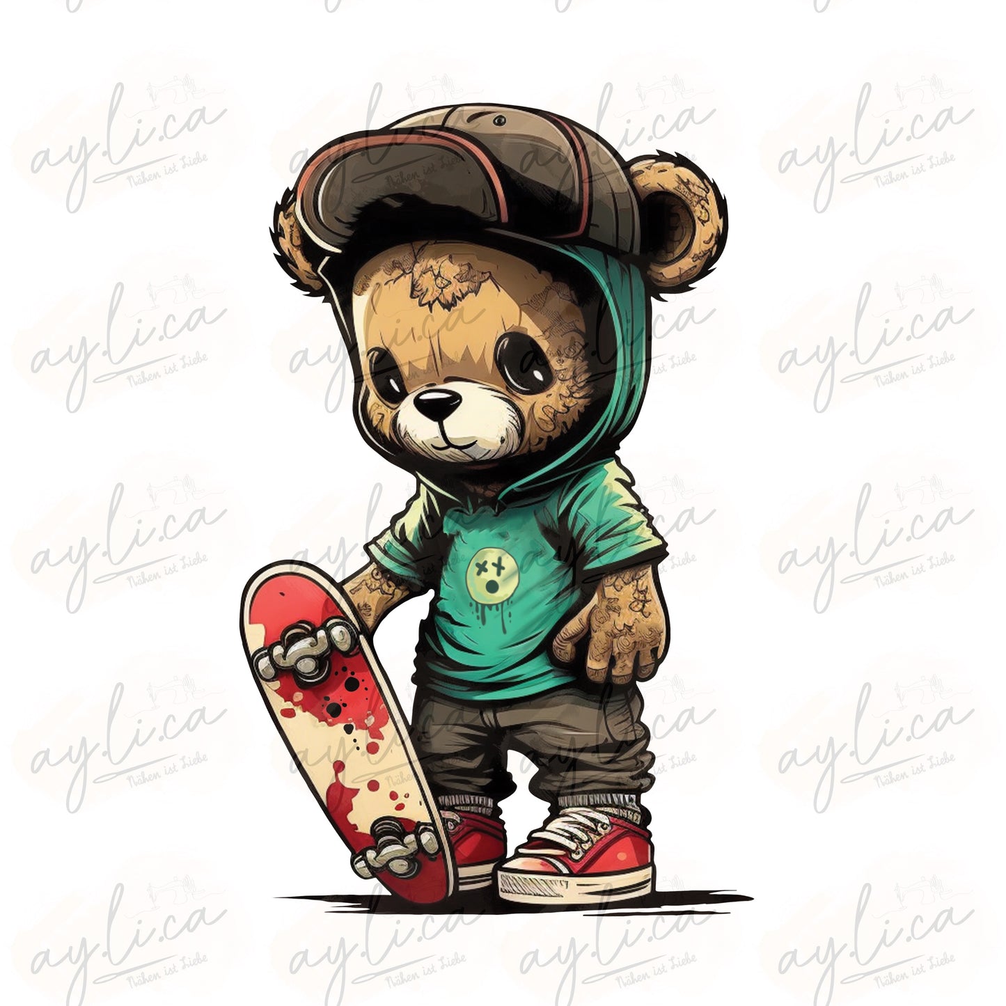 BÜGELBILD SKATER BÄR