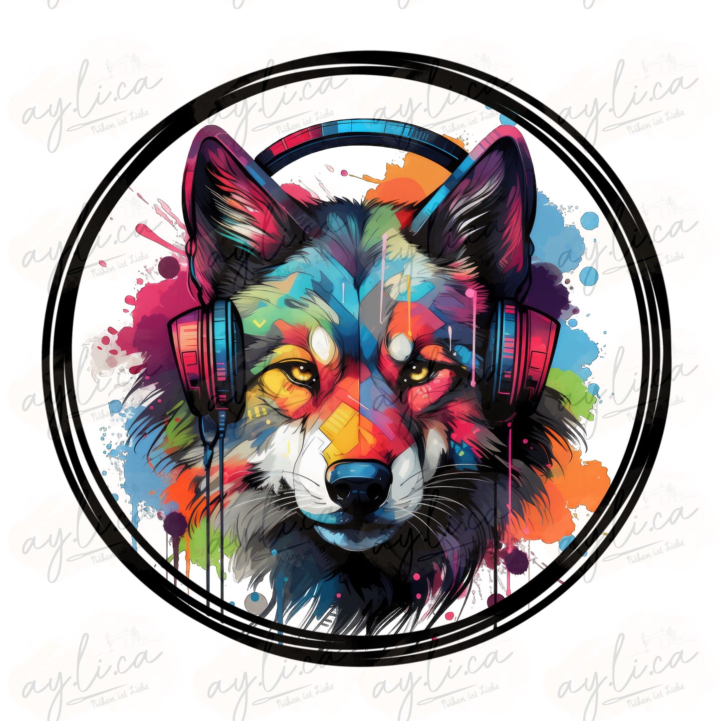 BÜGELBILD PATCH WOLF in 2 Größen