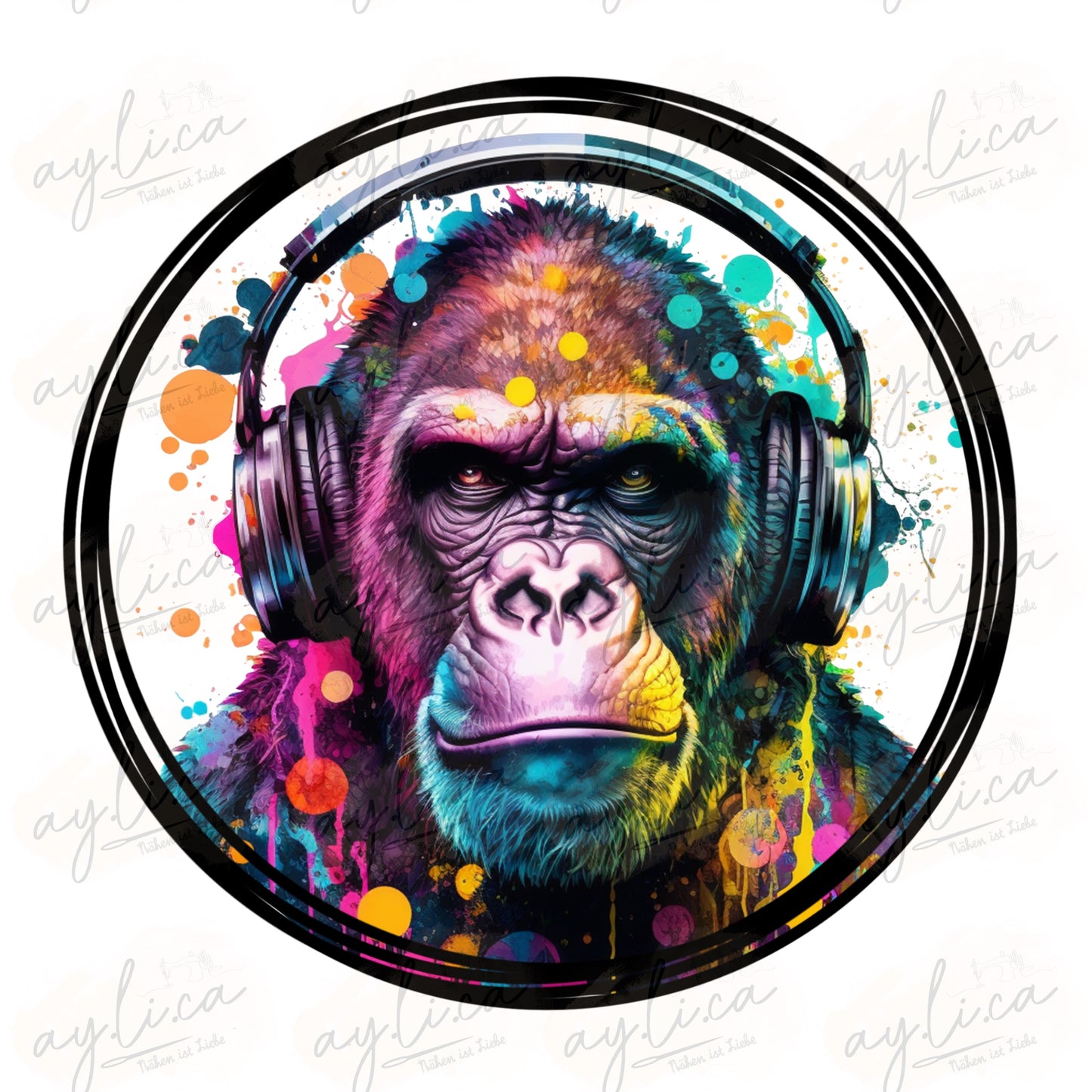 BÜGELBILD PATCH GORILLA in 2 Größen