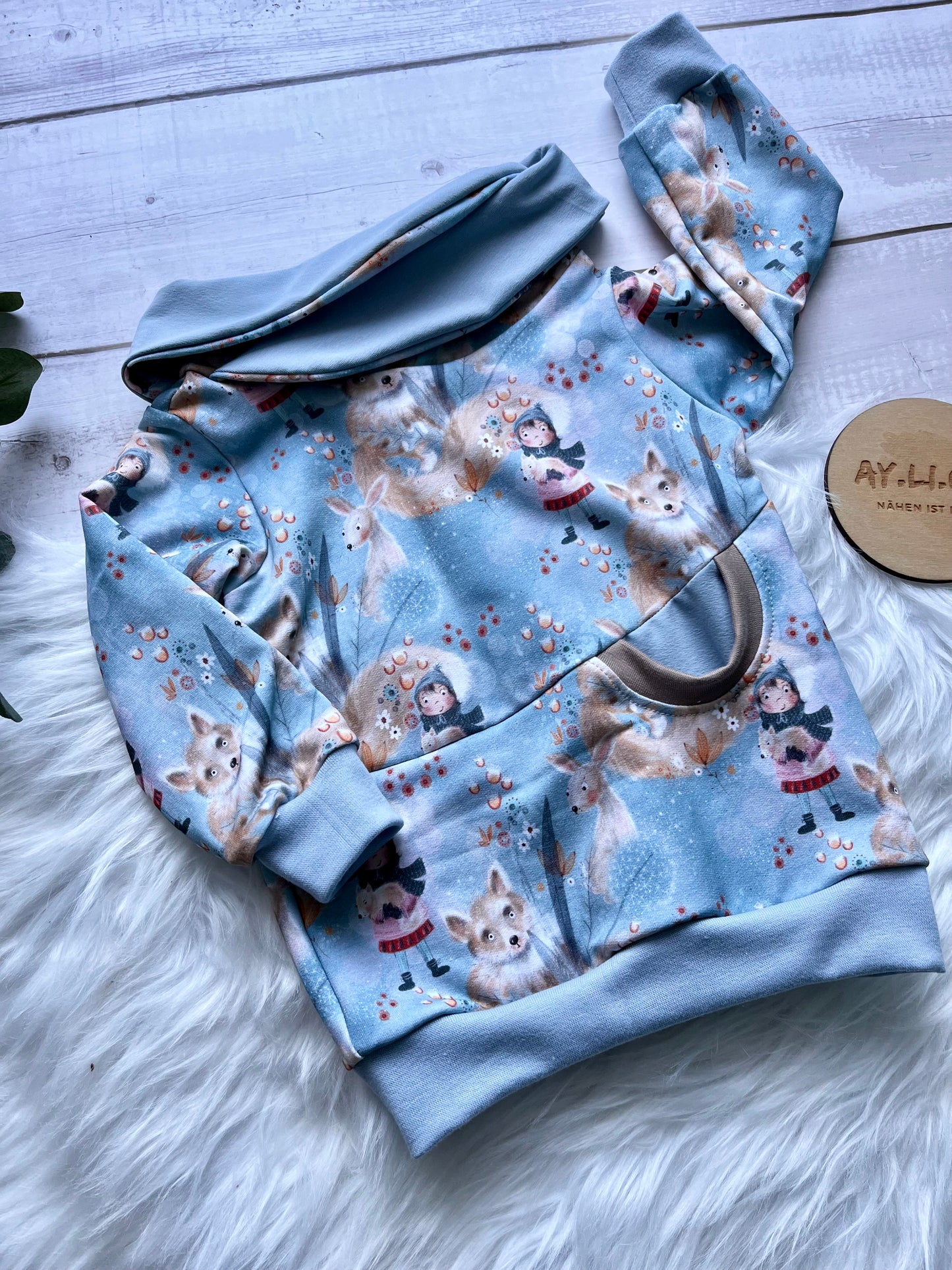 WICKELKRAGENHOODIE WALDMÄDCHEN Gr.86