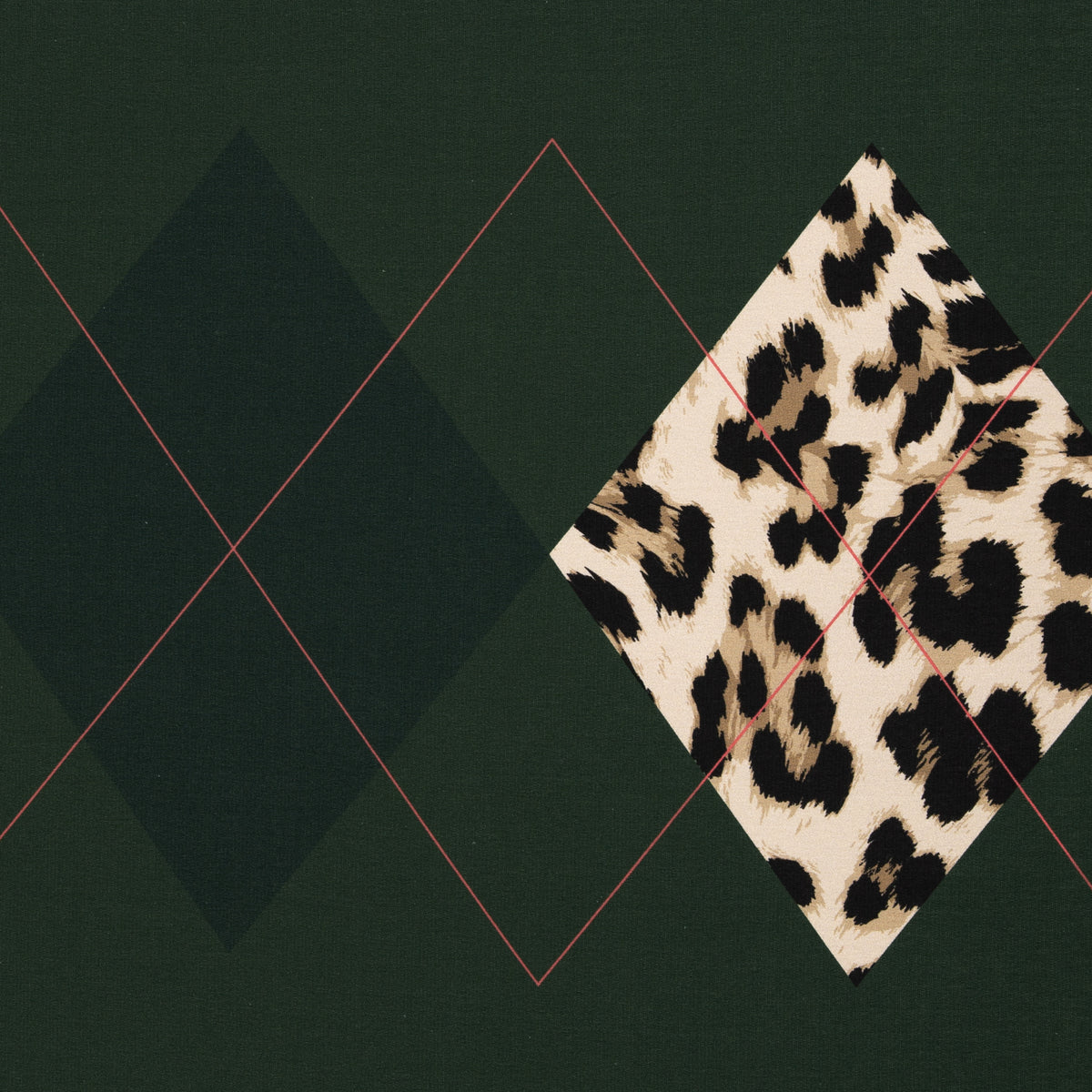 PANEL - French Terry - Geoluxe Argyle by ki-ba-doo - ca. 100cm x150cm grün VON SWAFING !SALE!