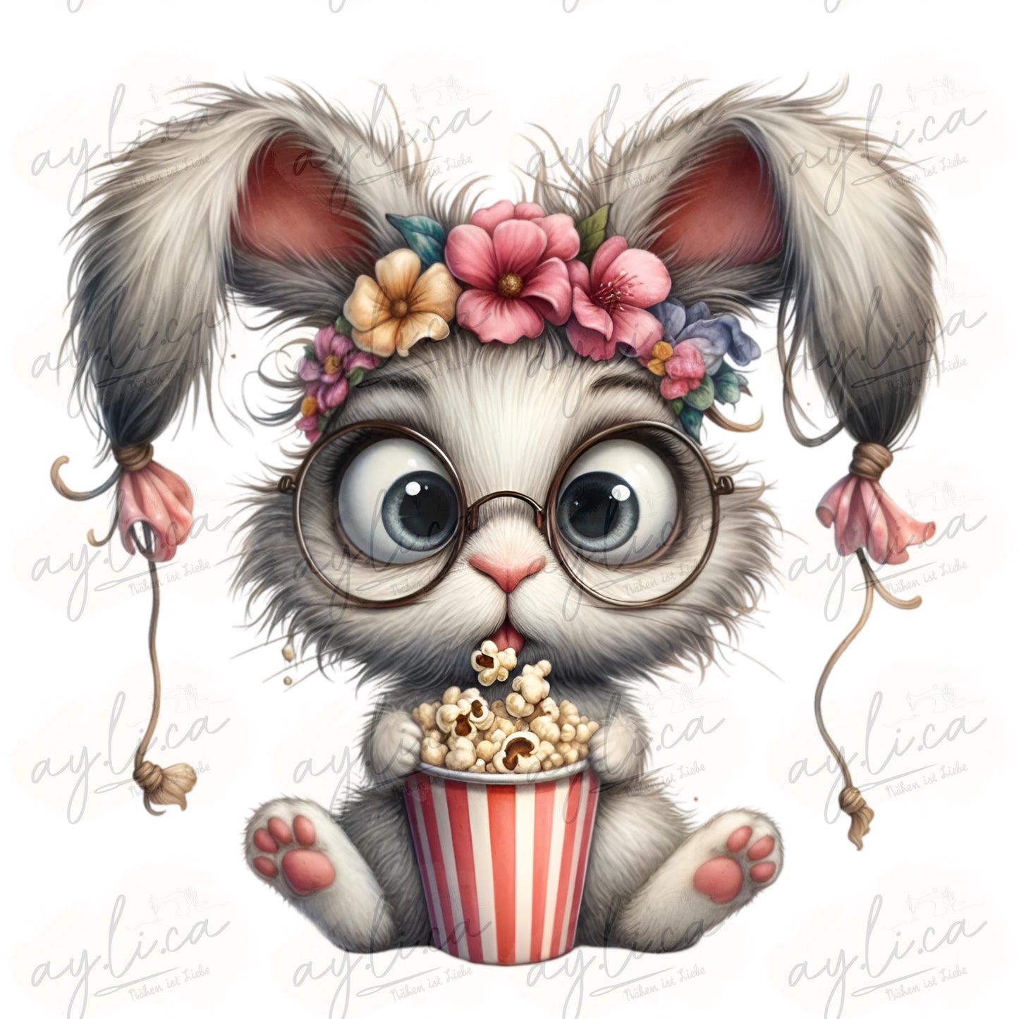 BÜGELBILD Popcornbunny Girl