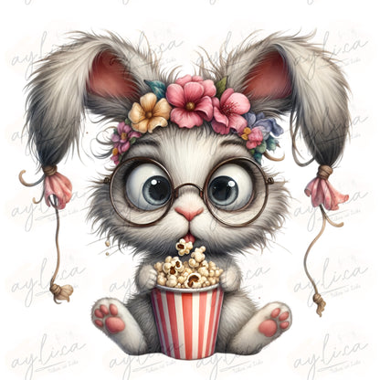 BÜGELBILD Popcornbunny Girl