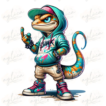 BÜGELBILD CRAZY ECHSE