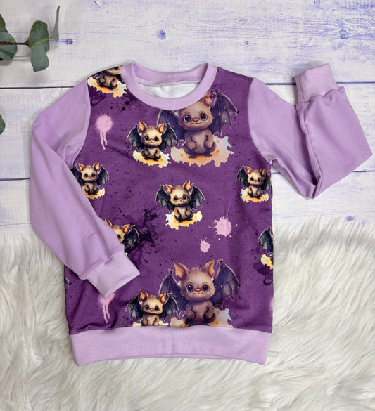 SWEATER Fledermaus lila Gr.104