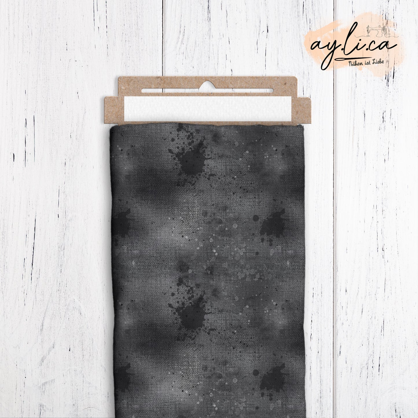 DAMAGED DENIM BLACK French Terry