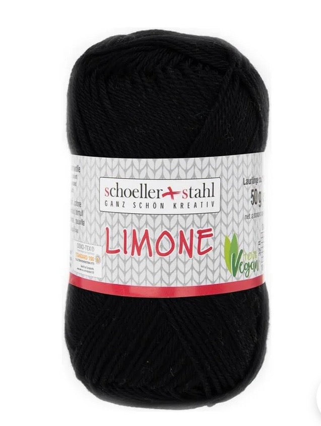 LIMONE 50g Baumwollgarn / schwarz
