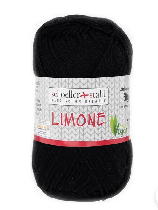 LIMONE 50g Baumwollgarn / schwarz