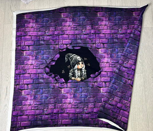 GOTHIC GNOME GIRL PANEL 80x180cm French Terry