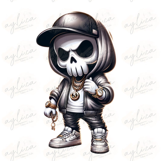 BÜGELBILD BAD SKULL