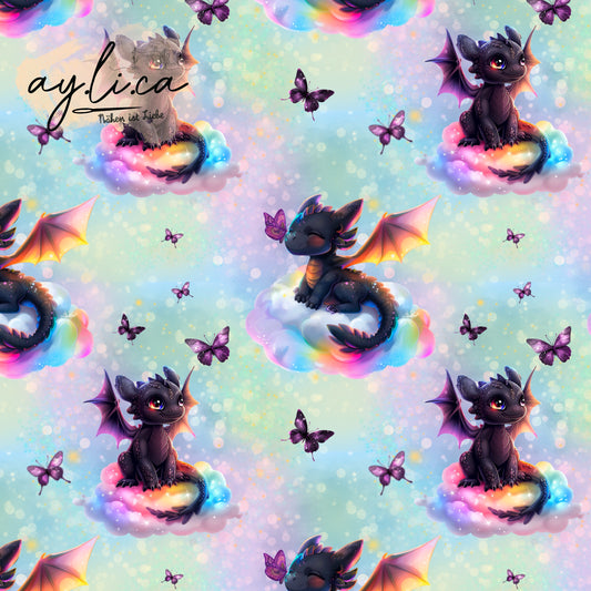 CUTE DRAGONS Überbreite 180cm French Terry