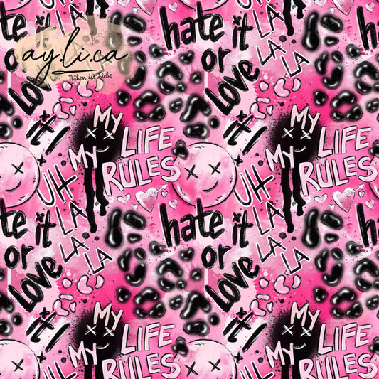 HATE IT OR LOVE IT PINK Überbreite 180cm!