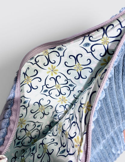 SHOPPER BAG petrol Samtcord „trés chic“