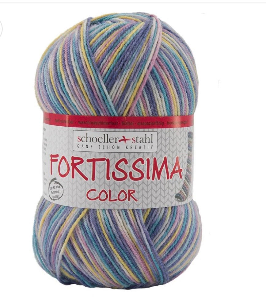 Fortissima bunte 4-fach Sockenwolle | Farbe 2411 - NATUR