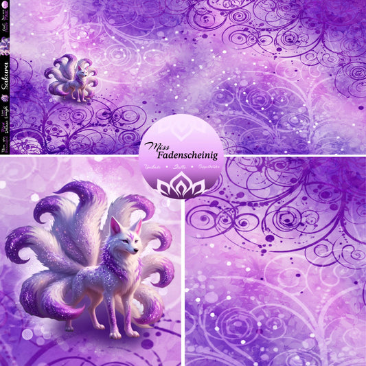 PANEL „MYSTIC FOX“ Bio French Terry MissFadenscheinig