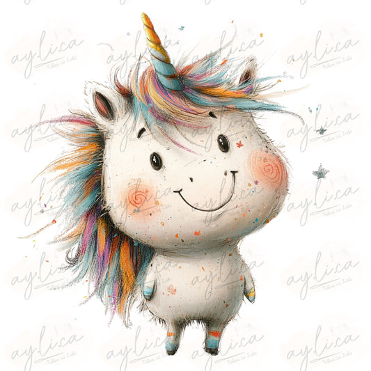 BÜGELBILD Lazy Unicorn