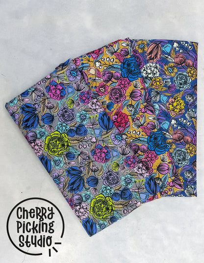 Oxfordgewebe Flowers blau by SWAFING