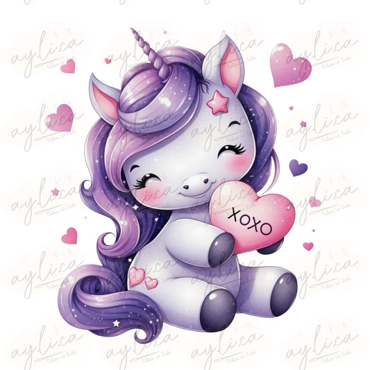 BÜGELBILD XOXO EINHORN