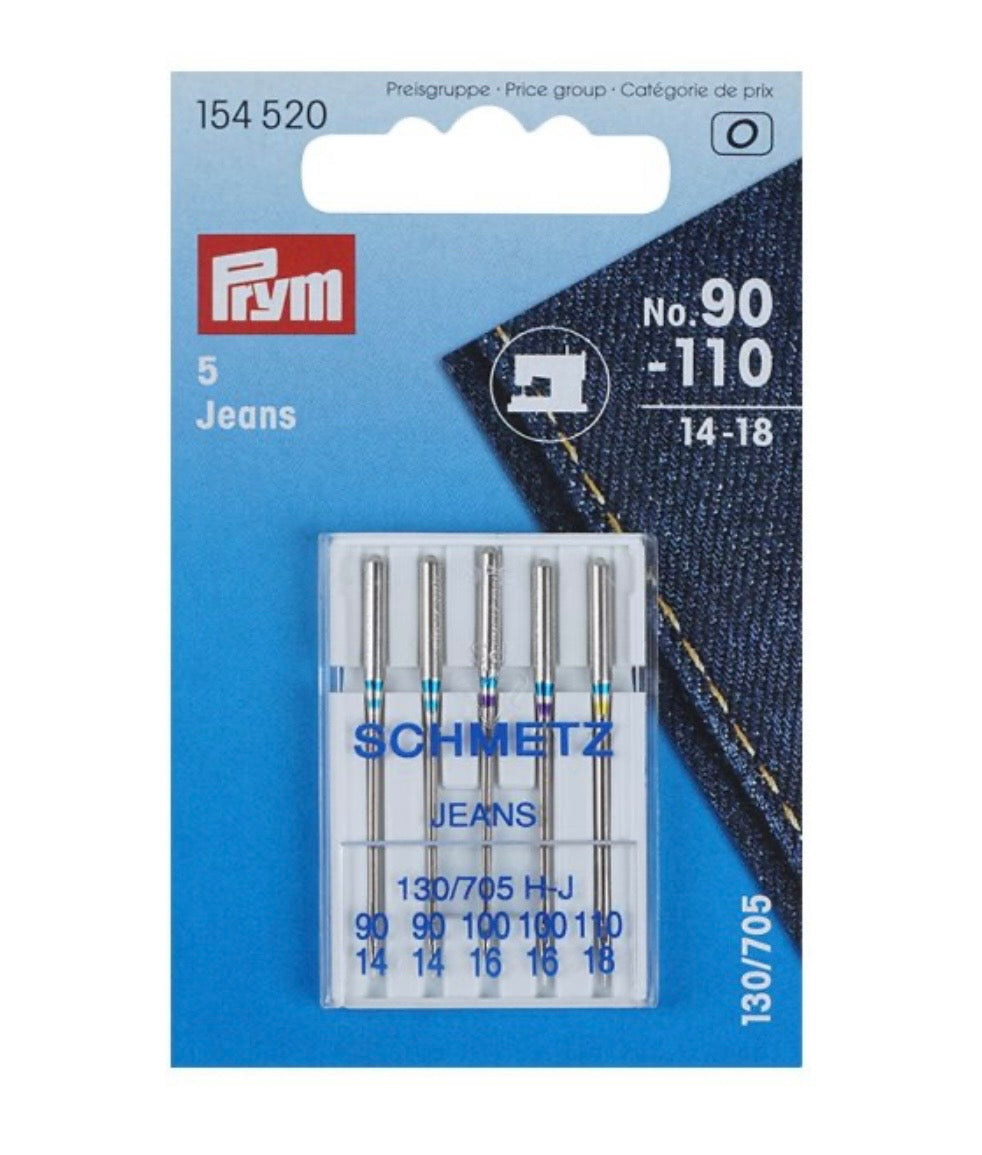 Prym Nähmaschinennadeln 130/705 „Jeans“ 90-110 5 Nadeln