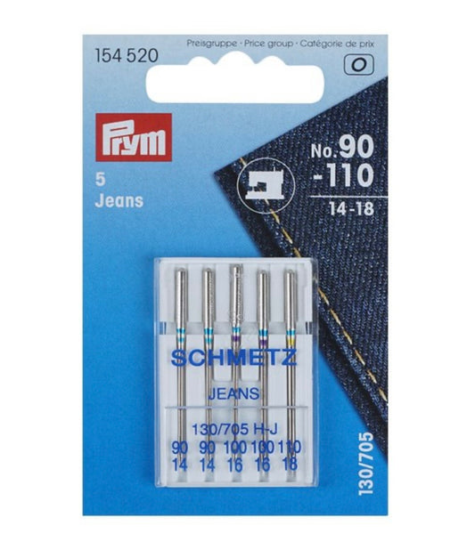 Prym Nähmaschinennadeln 130/705 „Jeans“ 90-110 5 Nadeln