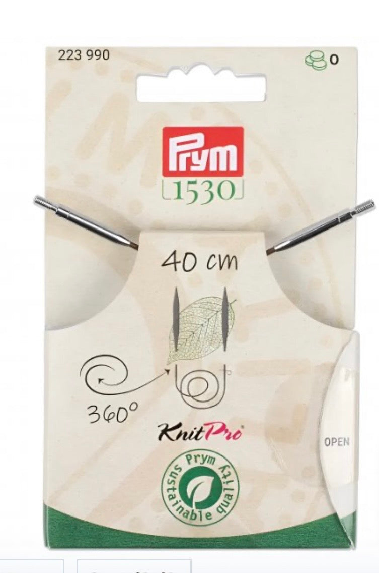 Prym Natural Kunststoffseil 40 cm
(360º drehbare Endstücke / austauschbare Nadelspitzen)