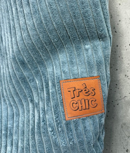 SHOPPER BAG petrol Samtcord „trés chic“