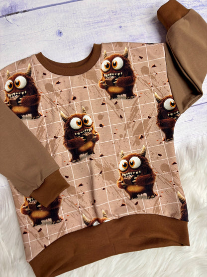 OVERSIZE SWEATER Schokomonster Gr.98