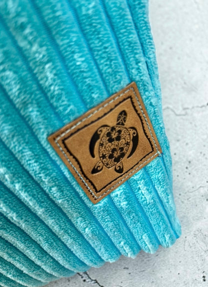 SHOPPER BAG Samtcord aqua „turtle“