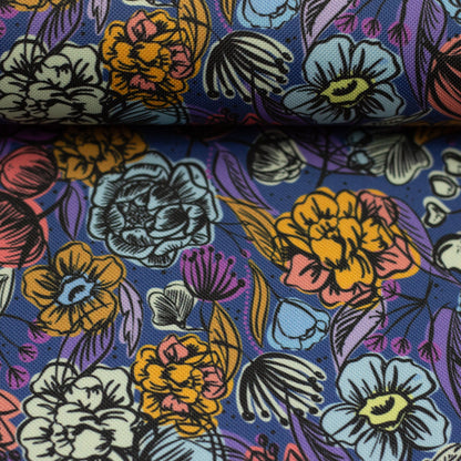 Oxfordgewebe Flowers blau by SWAFING