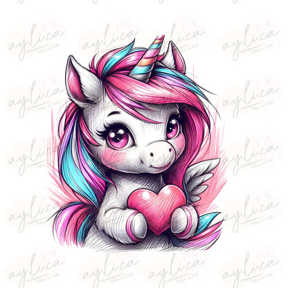 BÜGELBILD Einhornliebe