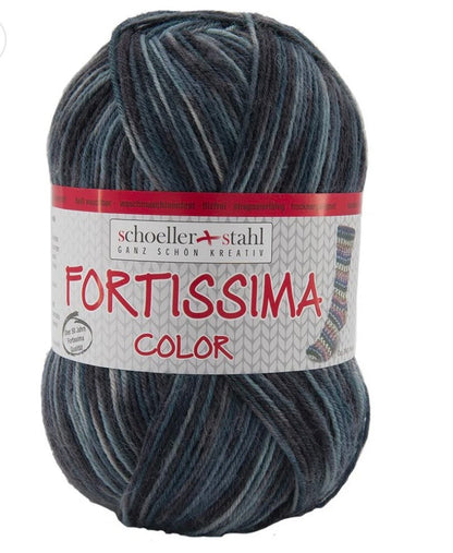 Fortissima bunte 4-fach Sockenwolle | Farbe 2445 - STEIN