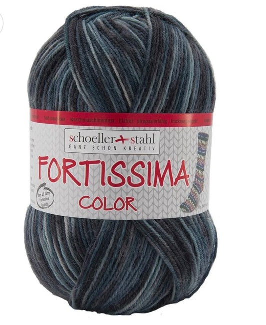 Fortissima bunte 4-fach Sockenwolle | Farbe 2445 - STEIN