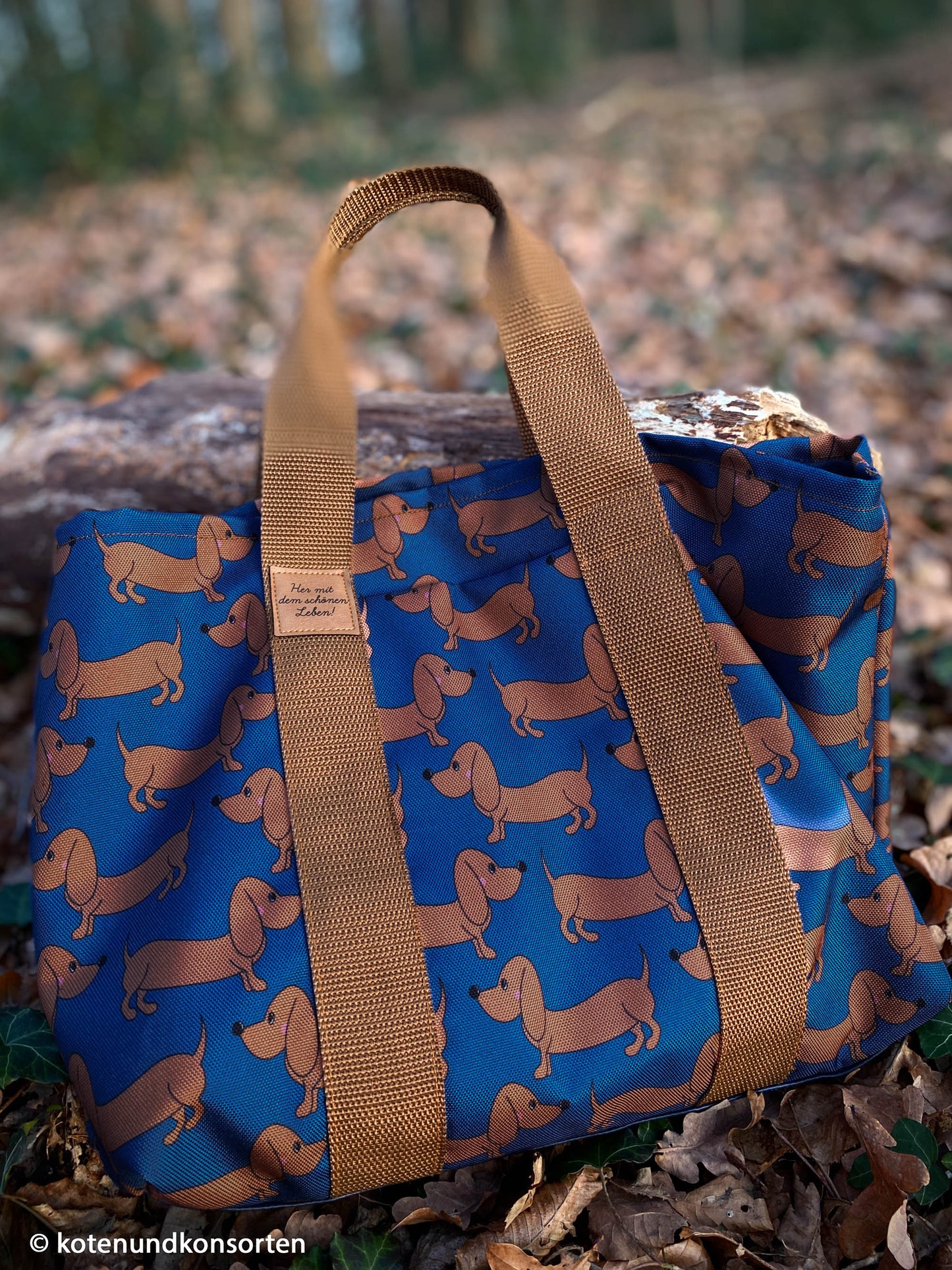 Oxfordmischgewebe Dackel blau by SWAFING
