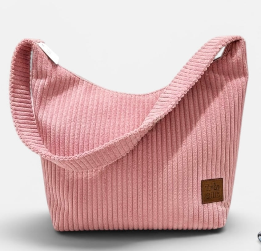 SHOPPER BAG Samtcord rose „trés chic“