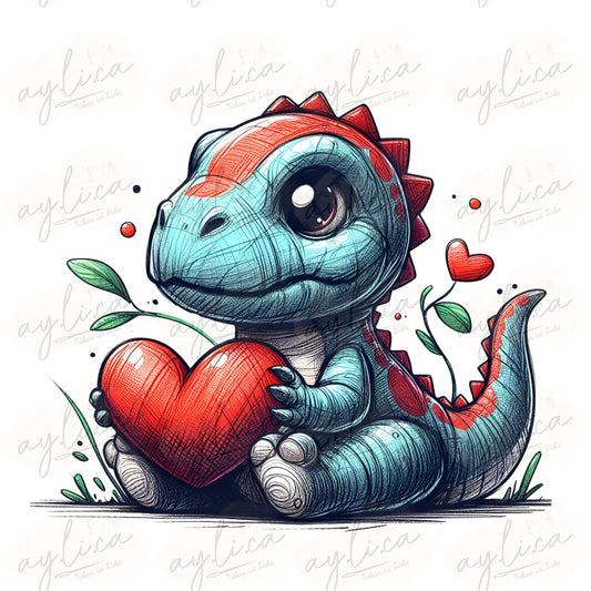 BÜGELBILD LOVELY DINO