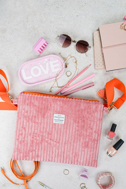 CORD SAMT STOFF - WANJA VON SWAFING rosa