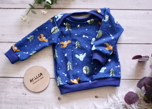 Babysweater NACHTS IM WALD Gr.68