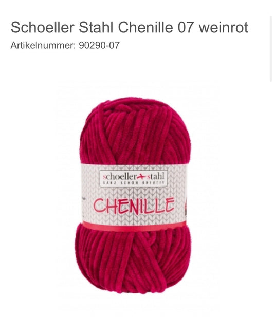 CHENILLE WOLLE weinrot